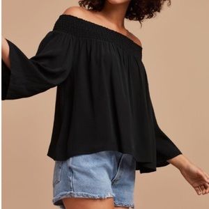 Aritzia Talula Marcilly Off the Shoulder Blouse